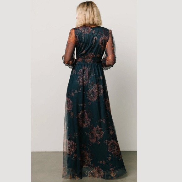 Baltic Born Layla Tulle Maxi Dress Copper & Blue Metallic Small - Picture 3 of 5